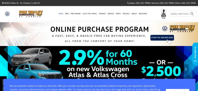 Screenshot Fox Valley Volkswagen