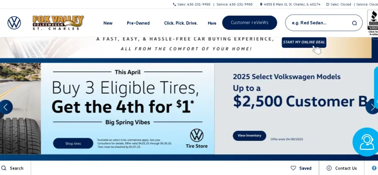 Screenshot Fox Valley Volkswagen