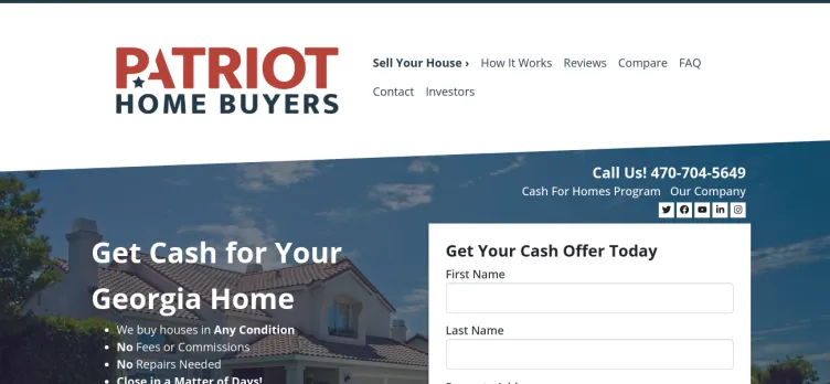 Screenshot Patriot Home Buyers