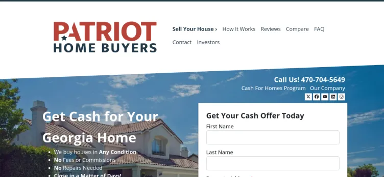 Screenshot Patriot Home Buyers