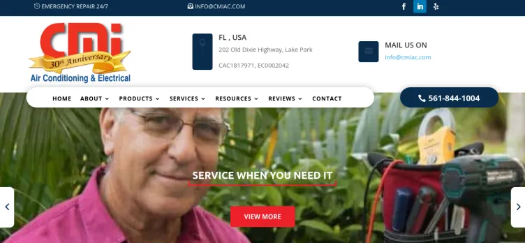 Screenshot CMI Air Conditioning & Electrical