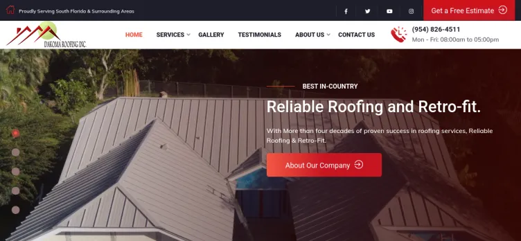 Screenshot Dakoma Roofing