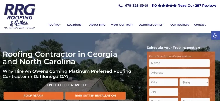 Screenshot Roofing Resources of Georgia