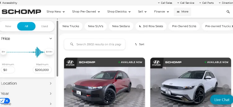 Screenshot Schomp Automotive