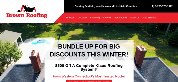 Screenshot Brown Roofing Company