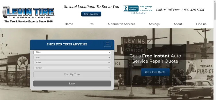 Screenshot Levin Tire Center