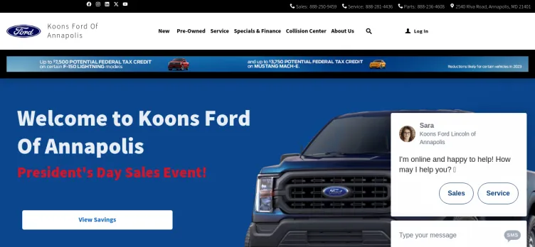 Screenshot Koons Ford of Annapolis