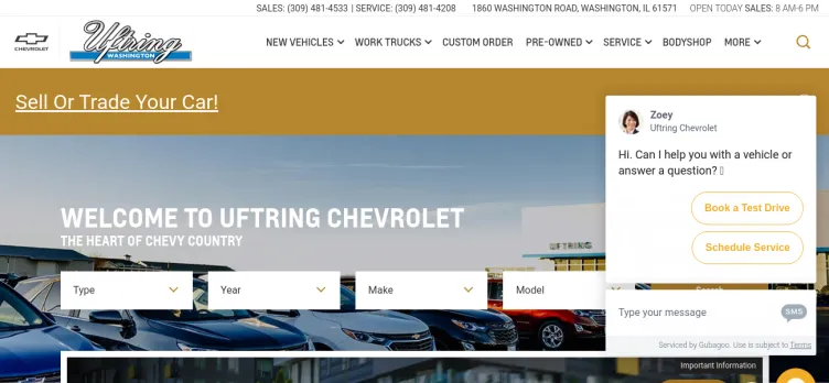 Screenshot Uftring Chevrolet
