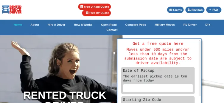 Screenshot Rentedtruckdriver.com