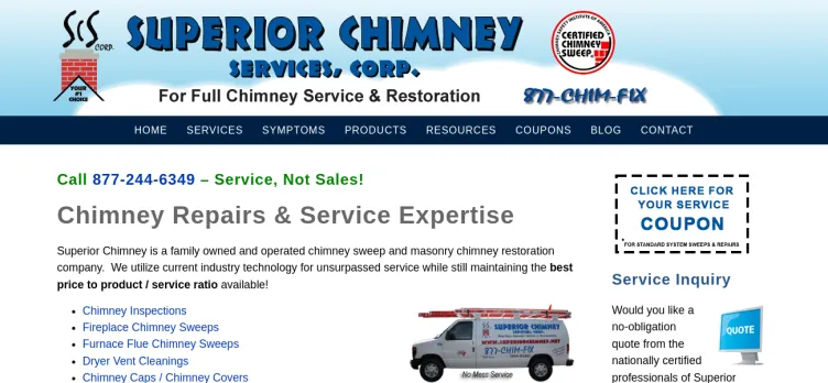 Screenshot Superior Chimney Services Corporation