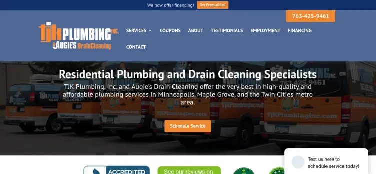 Screenshot TJK Plumbing