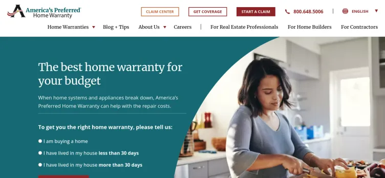 Screenshot America's Preferred Home Warranty