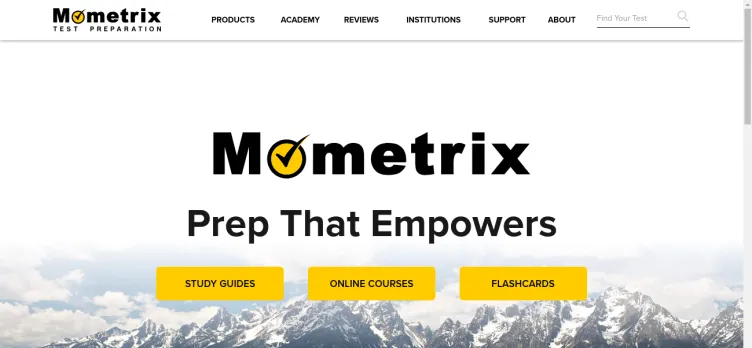 Screenshot Mometrix Media