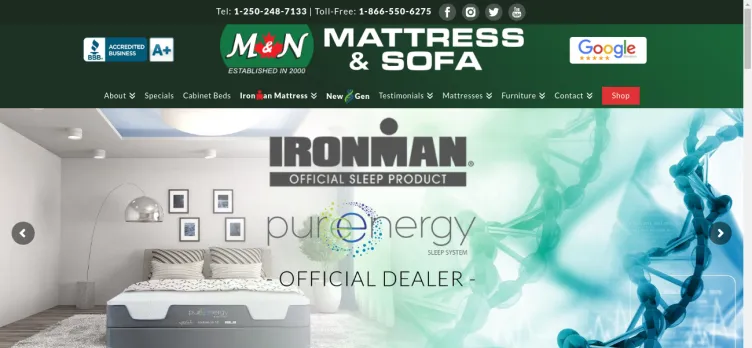 Screenshot M&N Mattress & Furniture