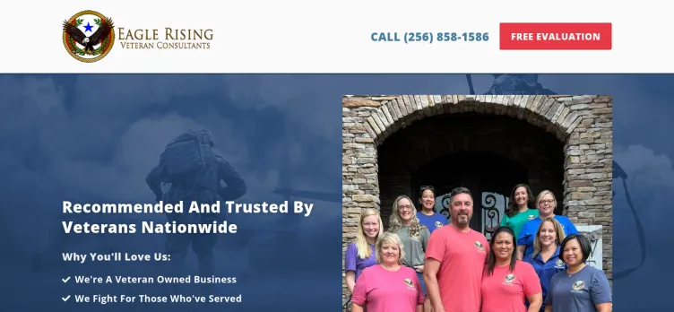 Screenshot Eagle Rising Veteran Consulting