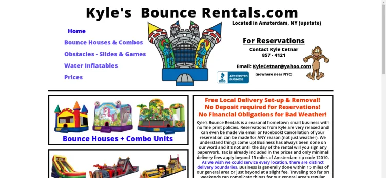 Screenshot Kyle's Bounce Rentals