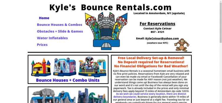 Screenshot Kyle's Bounce Rentals