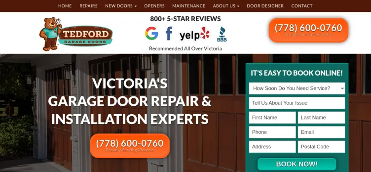 Screenshot Tedford Garage Doors