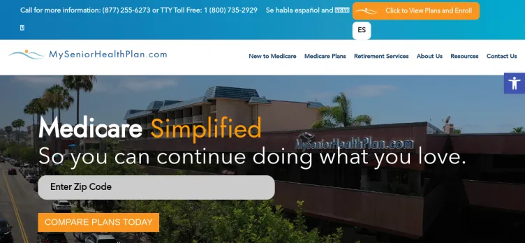 Screenshot My Senior Health Plan.com