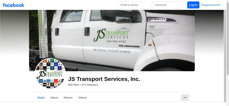 Screenshot JS Transport Services