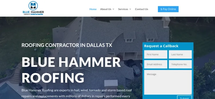 Screenshot Blue Hammer Roofing
