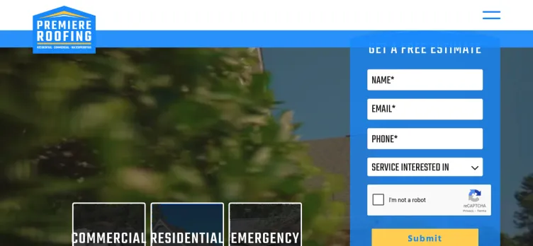 Screenshot Premiere Roofing