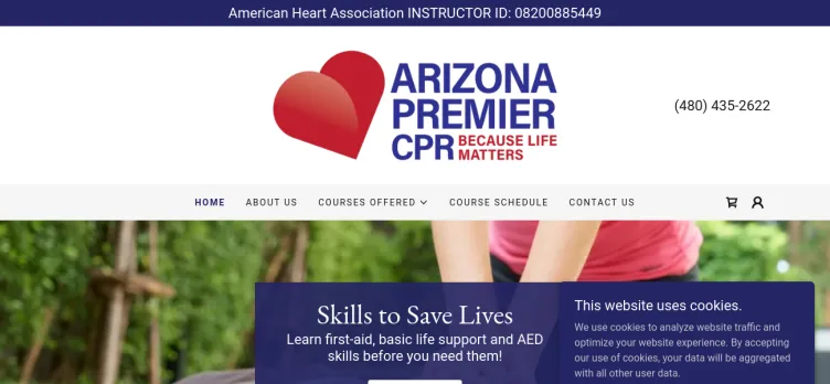 Screenshot Arizona Premier CPR