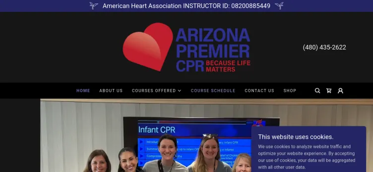 Screenshot Arizona Premier CPR