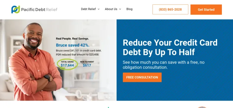 Screenshot Pacific Debt Relief