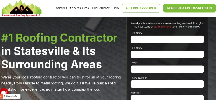 Screenshot Paramount Roofing Systems