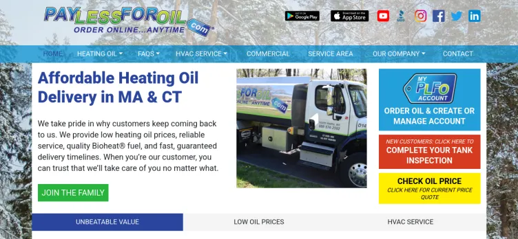 Screenshot Paylessforoil.com