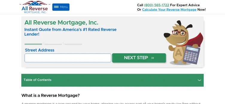 Screenshot All Reverse Mortgage