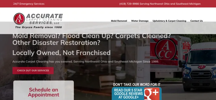 Screenshot Accurate Carpet Cleaning