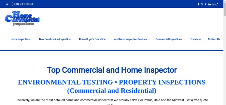Screenshot Home and Commercial Inspections