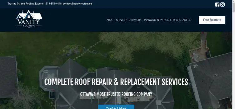 Screenshot Vanity Roofing