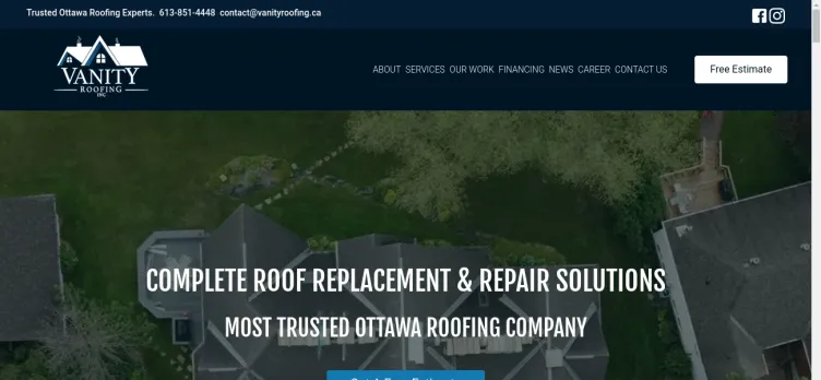 Screenshot Vanity Roofing