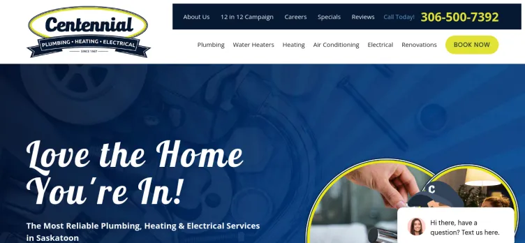 Screenshot Centennial Plumbing, Heating & Electrical