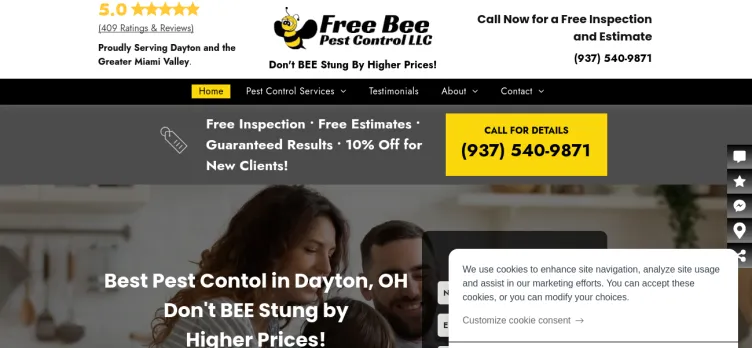 Screenshot Free Bee Pest Control