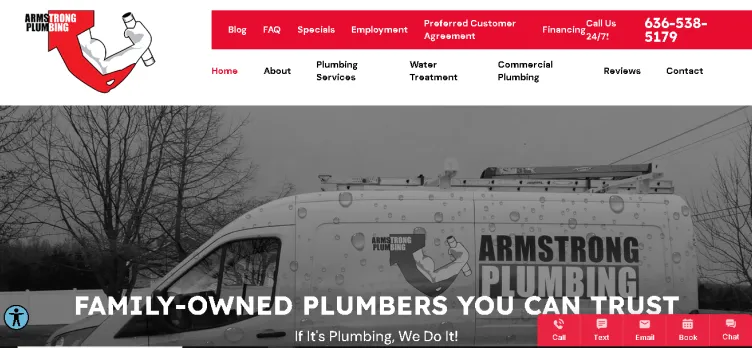 Screenshot Armstrong Plumbing