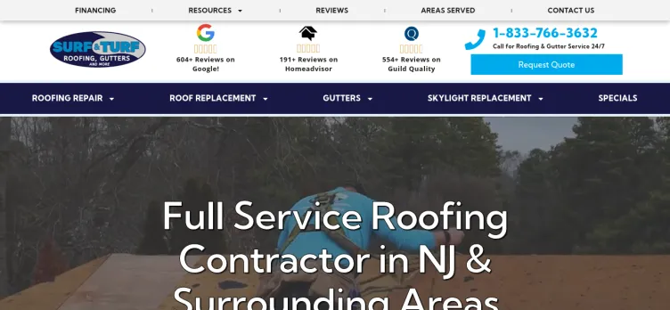 Screenshot Surf & Turf Roofing