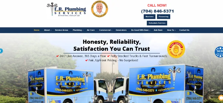 Screenshot ER Plumbing Services