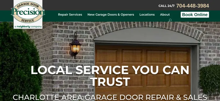 Screenshot Precision Garage Door of Charlotte