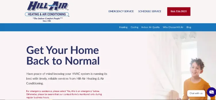 Screenshot Hill Air Heating & Air Conditioning