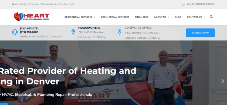 Screenshot Heart Heating, Cooling, Plumbing & Electric
