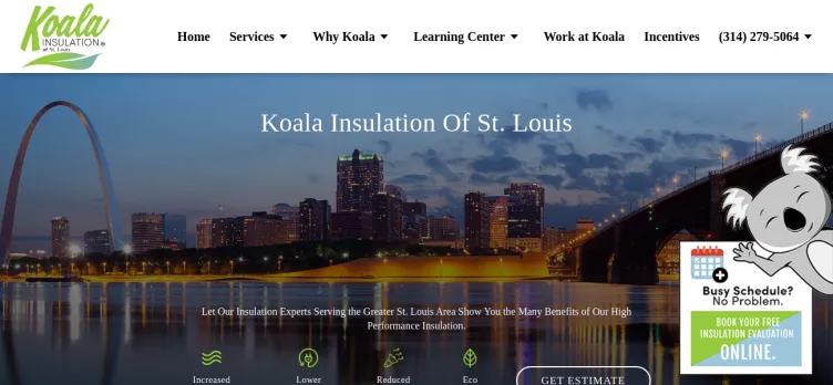 Screenshot Koala Insulation of St. Louis