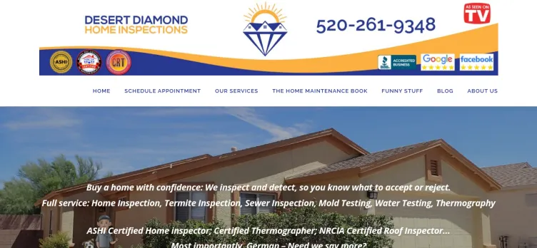 Screenshot Desert Diamond Home Inspections
