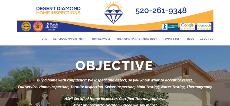 Screenshot Desert Diamond Home Inspections