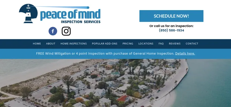 Screenshot Peace of Mind Inspection Services