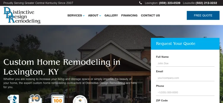 Screenshot Distinctive Design Remodeling