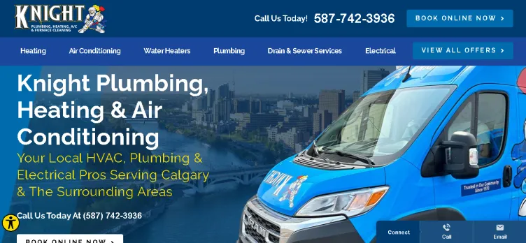 Screenshot Knight Plumbing, Heating and Air Conditioning